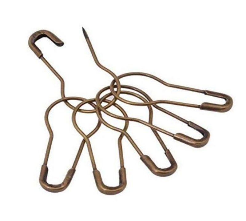 500pcs Metal Gourd Pin Bulb Pin Small Safety Pins Clothing Tag Pins Calabash Pin Bead Needle Pins Fastening Safety Locking Clip Buttons DIY Craft Sewing Home Accessories (Bronze)